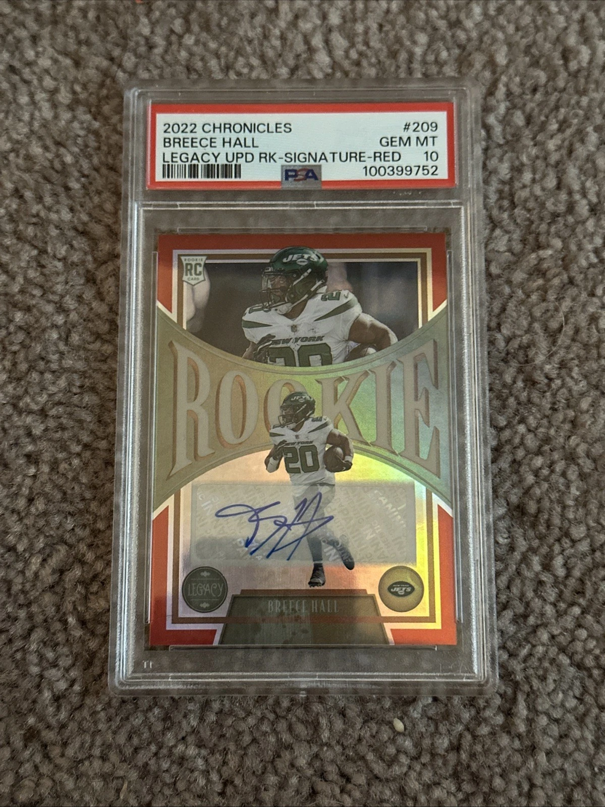 Breece Hall Panini Chronicles Legacy Update Rookies #209 Red
