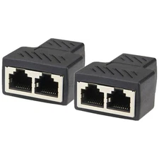 2 Pcs Ethernet Connector Cable Adapter Splitter Joint Connectors