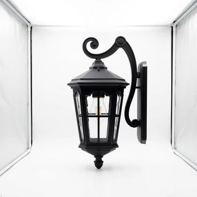 KODA LED Coach Wall Light Lantern Dusk to Dawn Black Outdoor Sconce Fixture NEW - Image 1 of 4