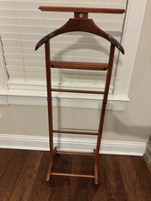 VTG Fratelli Reguitti Brevettato Italian Wooden Rolling Valet Dressboy 1950s