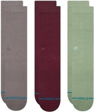 Stance Icon Classic Casual Crew Socks 3-pack Cotton Blend And Cushioning Arch S