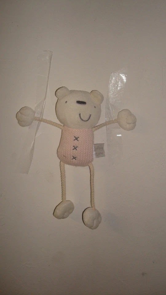 New Lollipop Lane Kisses Teddy Knitted Toys Pink