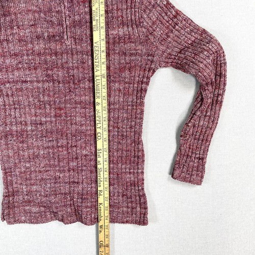 VINTAGE 60s Mod Atomic Fleck Turtleneck Sweater Women Small Red 1960s S23 - Picture 11 of 12