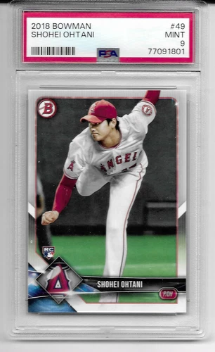 SHOHEI OHTANI 2018 BOWMAN ROOKIE #49 PSA 9 AWESOME!