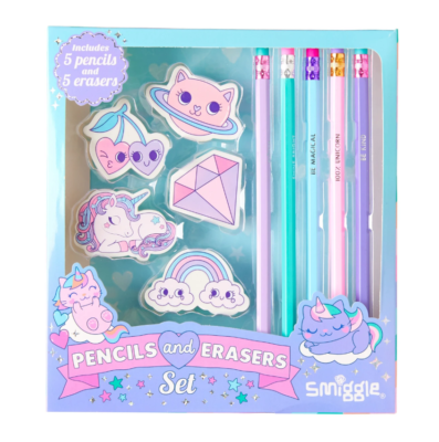 Smiggle Pencil And Erasers Set Gift Box