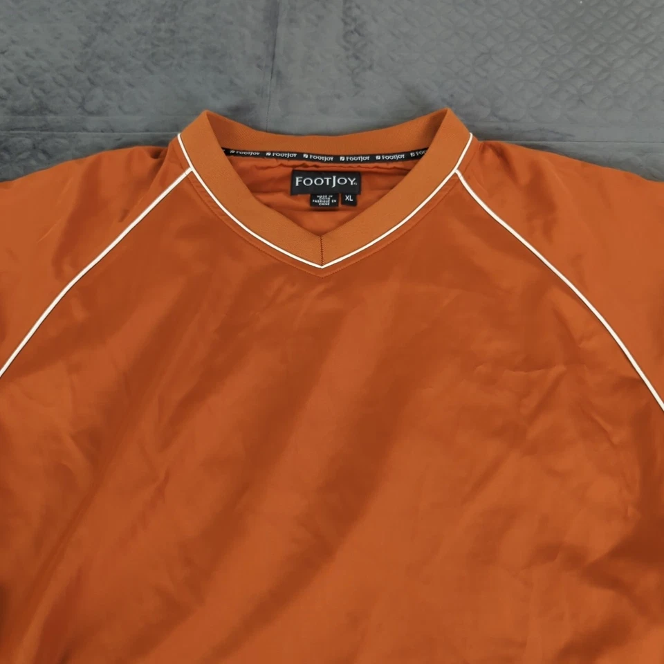 FootJoy Chaqueta Cortavientos Golf Pullover Cuello en V Naranja Manga Larga Hombres XL Foto 3 de 4