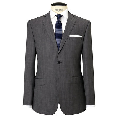 Daniel Hechter Pindot Tailored Suit Jacket, Grey UK Size 38R RRP