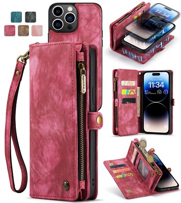 CaseMe For Samsung Galaxy removable Magnetic Case Wallet PU Leather Stand Cover