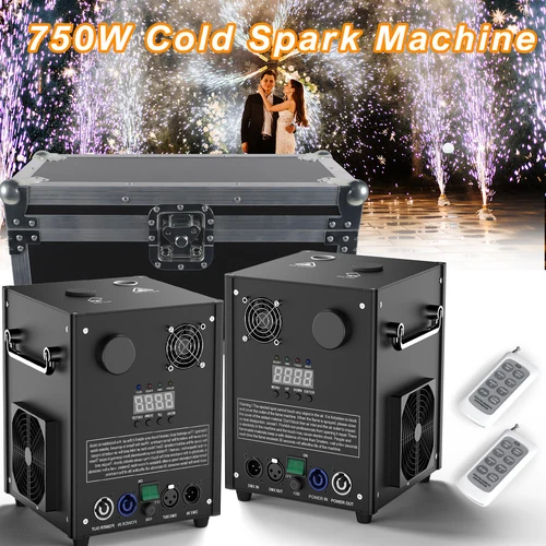 2stk 750W Cold Spark Machine mit Flightcase Sparkular Funkenmaschine DMX DJ Show - Bild 1 von 24