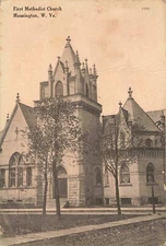 First Methodist Church Mannington West Virginia WV c1910 Postcard