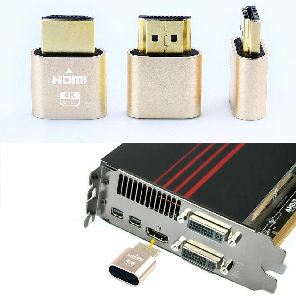 3 Pack HDMI Dummy Plug 4K Display Emulator Windows Mac OSX Linux fit-Headless - Image 3 of 4