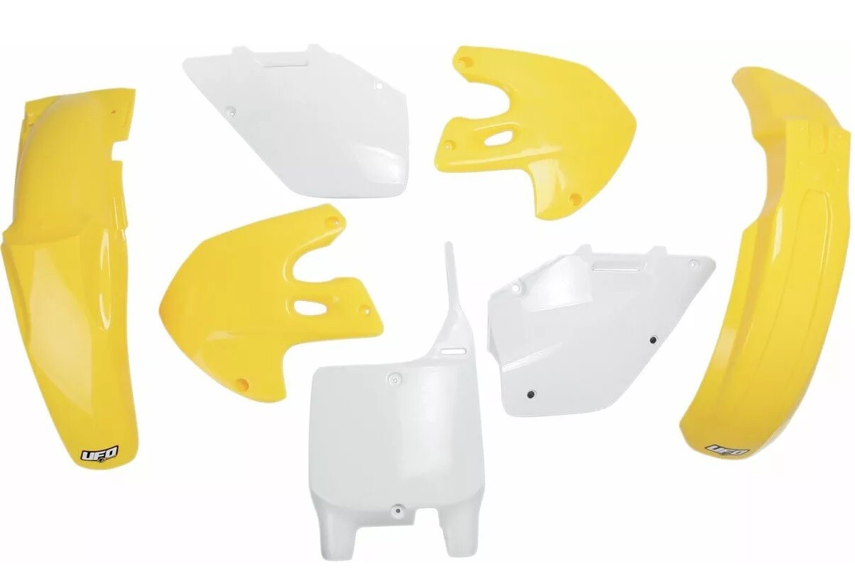 Kit plastiques UFO Suzuki RM125 RM250 00 réplique exacte couleur origine jaune