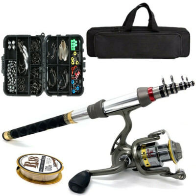 Telescopic Fishing Rod Sea Saltwater Spinning Pole Reel Combo