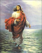 Catholic Christian JESUS WALKING ON WATER Glossy Print 8"x10" ready to be framed