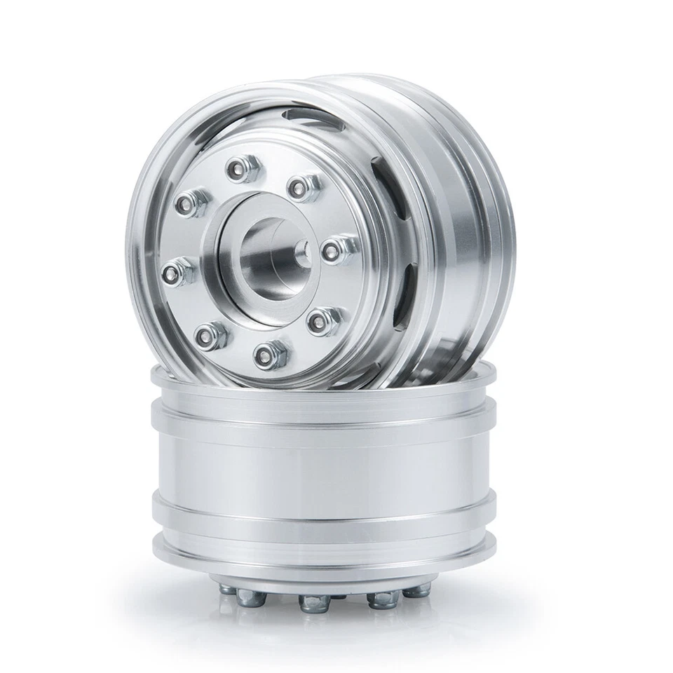 CNC Metall Vorderrad Felgen Upgrade für RC 1/14 Tamiya Tractor Truck RC Car - Bild 2 von 4