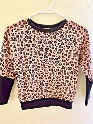 Kiddo by Katie girls fashion pink black leopard print LS top 4 5 6 6x NWOT