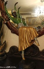 ORIGINAL HEAVY Art Deco Bronz Female Figurine Statue 20.5"  after Demetre Chipar