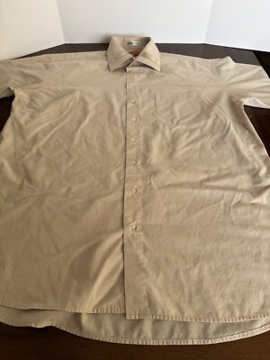 BRUNO CONTE Men s 17 1/2 36/37 Long Sleeve Button Up Shirt Beige Pre-Owned