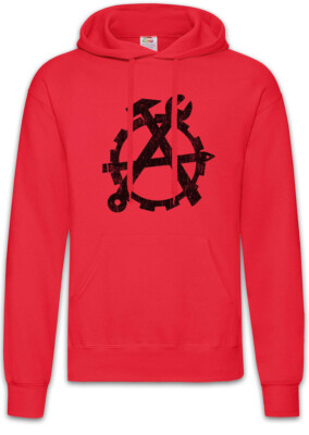 Workers Anarchy Hoodie Sweatshirt Socialism Communism Hammer Sickle Karl Marx