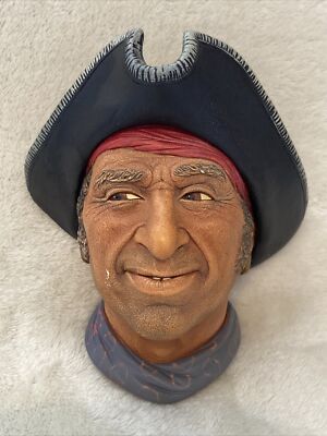 Bossons CAPTAIN KID PRIVATEER Vintage 1982 England Chalkware Head Sculpture 5.5 