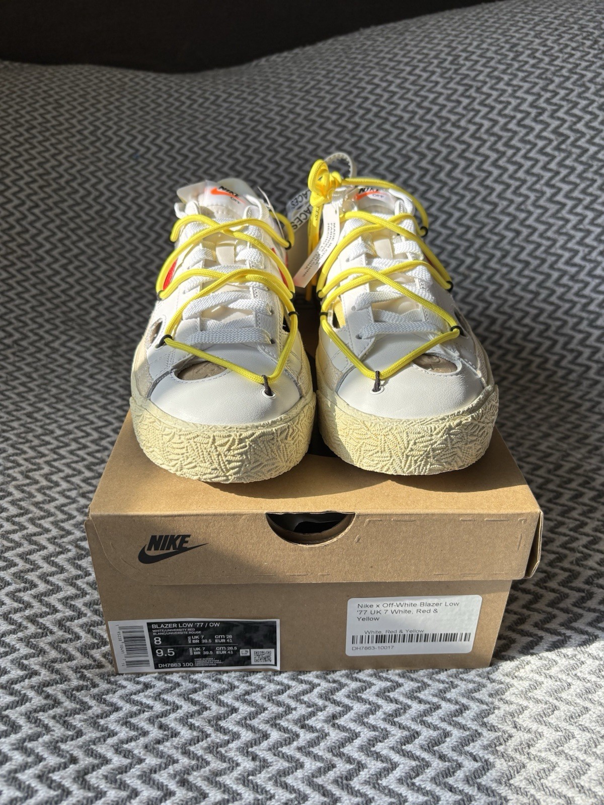 OFF WHITE X NIKE Nike Blazer Low x Off White Bianco DH7863 100 Uomo UK 10 NUOVO