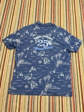 TOMMY BAHAMA Hawaiian Blue floral  25 Years of Paradise  Embroidered Polo Shirt  