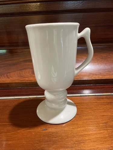 Vintage HALL Pedestal White Irish Coffee Mug #1272 Made in USA