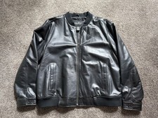 Vintage Eddie Bauer Genuine Leather Jacket Black Mens XL Bomber Rare 80s-90s