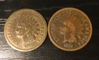 1873 Closed 3 & 1873 Open 3 Indian Head Cents Penny's, VG. Nice! C56&57