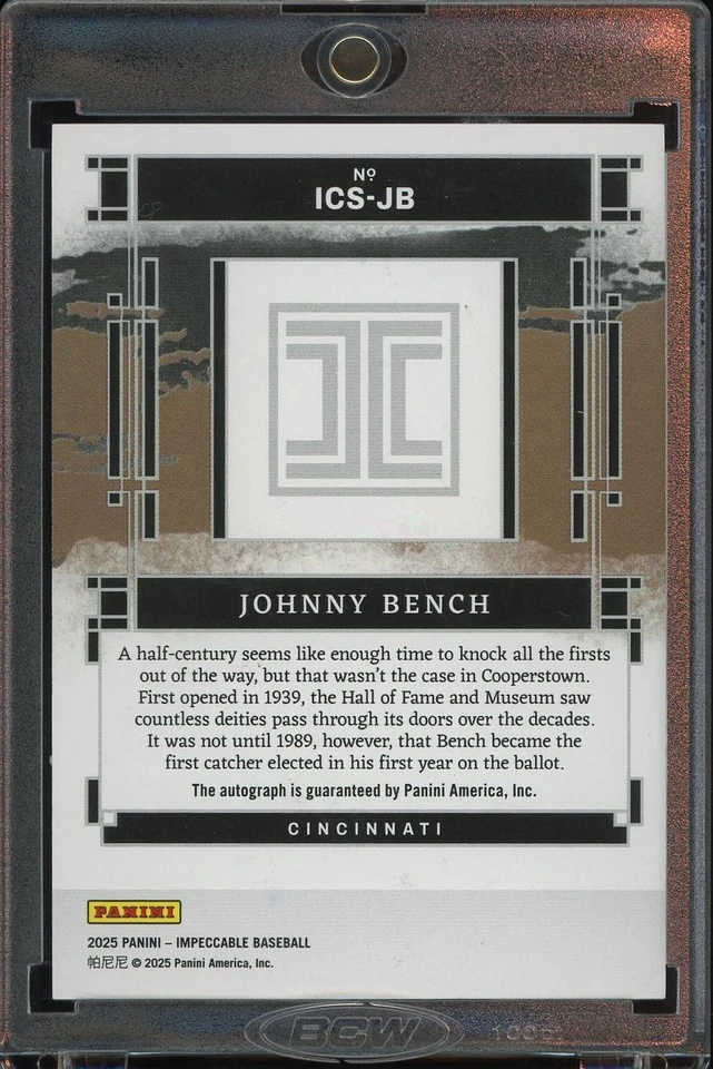 Banco Panini Impeccable Johnny 2025 (27/89) impecable Cooperstown automático en tarjeta Foto 2 de 2