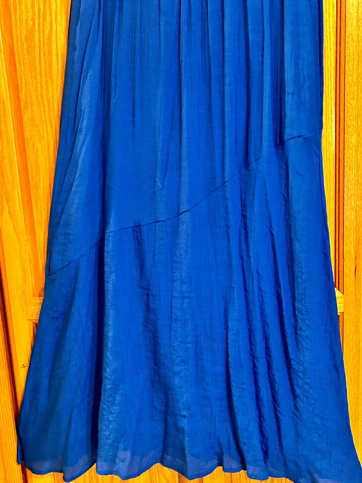 Maxi Skirt BOHO Peasant XL Cobalt Blue Tiered AB Studio-image