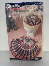 Bucilla Deluxe Pile Latch Hook Kit 12980  Shell Rug and Lid Cover Bath Ensemble