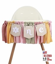 Boho First Birthday Highchair Daisy Wood Boho First Birthday Highchair Banner