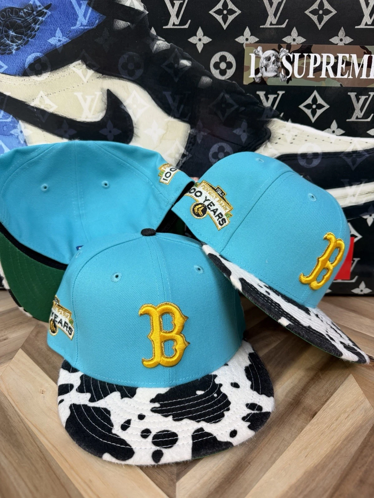 New Era Boston Red Sox Chunky Dunky Cattle Cow Print Fitted 7 3/8 Ben & Jerry’s