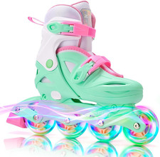 Inline Skates for Kids Girls Boys Ages 4-8 6-12 with Light Up Wheels, Adjustable