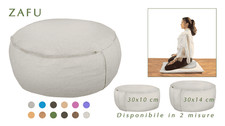 Cuscino Zafu Yoga 30x10/14 cm – Pula di Farro Bio, Cotone/Canapa, Colorato
