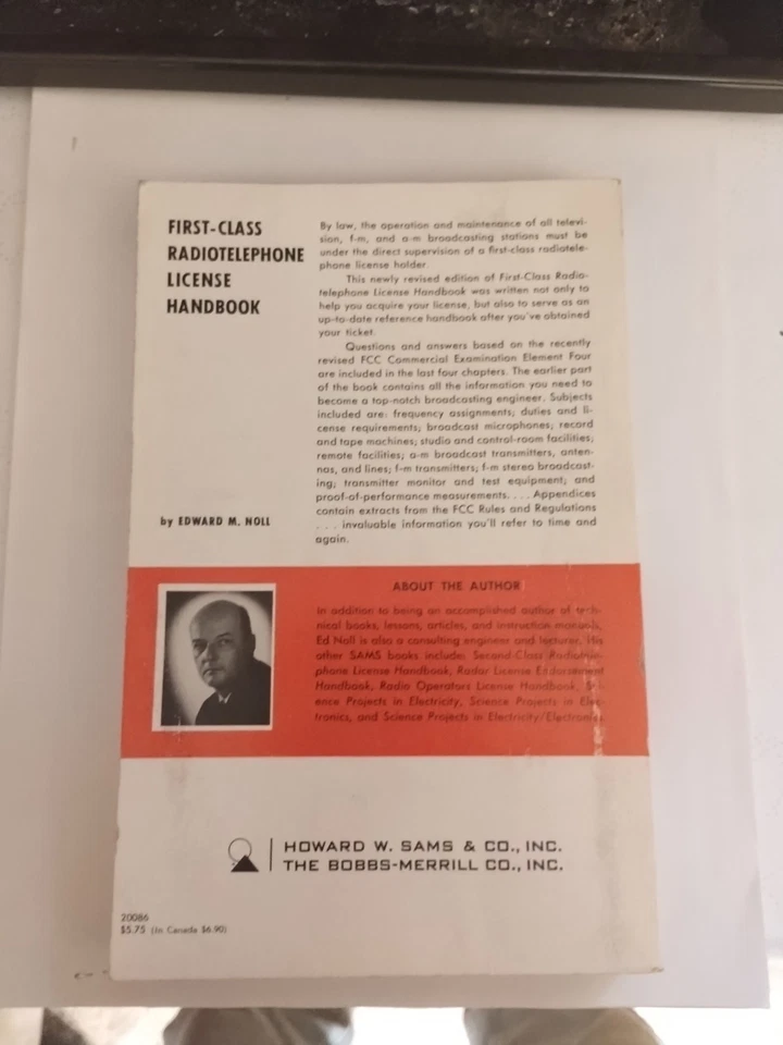First-Class Radiotelephone License Handbook, by Edward M Noll (1968) - Image 2 of 4