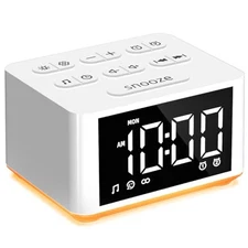 Small Sunrise Digital Alarm Clock Desk Bedroom Bedside Clock with 2 Alarm 
