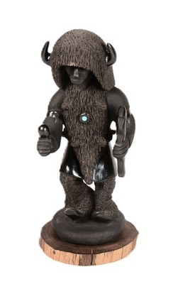 Santa Clara Pueblo Sculpture Buffalo Dancer Pottery By Tony (Anthony) Padilla