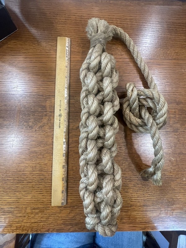 Vintage Nautical Rope Boat Bumper 17” with 45” of rope GREAT CONDITION