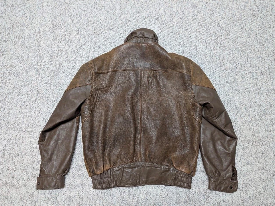 BOMBER cuero vintage años 80 cuero M marrón PATINA motocicleta 42-44 mad max Foto 2 de 4