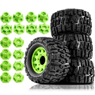 STMU 12mm/14mm Hex RC Wheels & Tires Set for 1/10 RC Trucks - Compatible with...