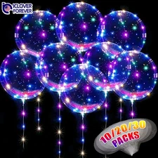 10/20/30 Packs LED Light Up BoBo Balloons Wedding Birthday Christmas Party Decor