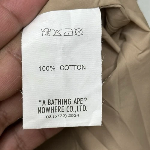 AAPE BY A BATHING APE Quilted Jacket Size Large Patches Military Beige Workwear image 10