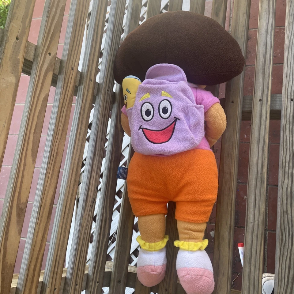 Vtg 2002 Viacom Nick Jr 26” DORA THE EXPLORER PLUSH STUFFED Star Map Backpack - Image 3 of 4