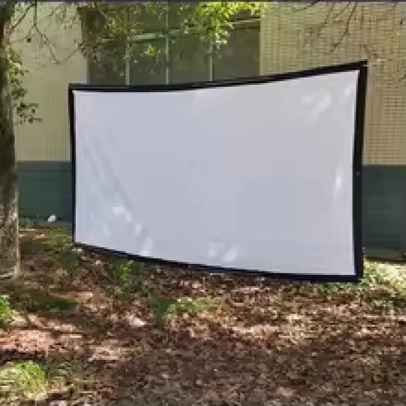 Foldable Projector Screen 60-200‘’ 4:3 Polyester Fabric Home Outdoor Cinema - Image 3 of 4