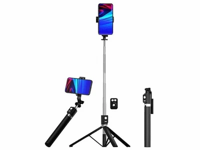 Trépied smartphone et perche à selfie 170 cm avec déclencheur à distance - Somi - Photo 1/4