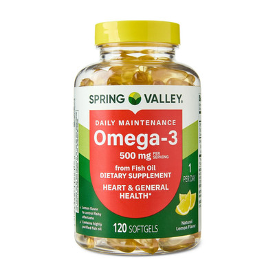 Spring Valley Omega 3 Fish Oil Dietary Supplement 500 Mg 120 Count