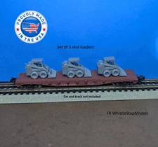 Whistle Stop Models N9006 N Scale 3 Skid Loaders, Resin 3D Printed