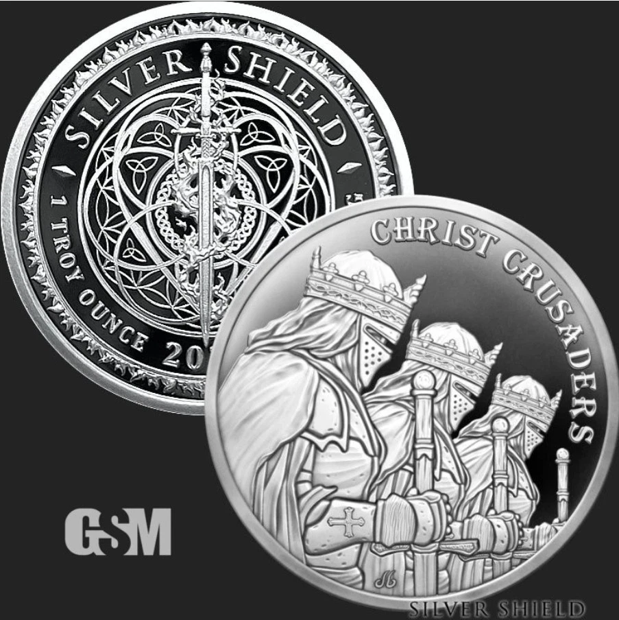 2025 Silver Shield Christ Crusaders 1 oz Proof Silver COA #124/364 Rare - Image 2 of 4